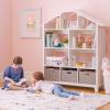 Martha Stewart Kids Deluxe Dollhouse Bookcase – Linen White Bookshelf: Wooden Book & Toy Storage Shelf Organizer | Toddler Book Organization | Kids’ Tall Bookshelf for Playroom and Bedroom Storage(Linen White)