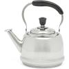 Martha Stewart Kingstree Large 2 Qt Heavy Gauge Stainless Steel Tea Kettle – Linen White Exterior(Stainless Steel)