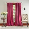 Martha Stewart Lucca Velvet Blackout Back Tab Window Curtain Panel Pair, 84″, Pomegranate Red(Pomegranate)