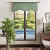 Martha Stewart Lucca Velvet Lined Scallop Window Curtain 50″ W x 18″ L, Valance, Pomegranate(Green)