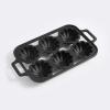 Martha Stewart Martha 6-Cup Heart Shaped Pre-Seasoned Cast Iron Mold Pan(Black)