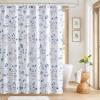 Martha Stewart Martha’s Garden Shower Curtain Botanical Floral Print Cotton Shower Curtain for Bathroom, Spa Quality Modern Shower Curtains Standard Size, 72×72 Blue(Garden Blue)