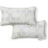 Martha Stewart Modern Banana Leaves Indoor Outdoor Decorative Pillow 2-Pack Set, UV Fade Resistant, Water Repellent, Printed Tropical Design, Warm Grey, 18″x18″(Warm Grey)