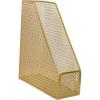 Martha Stewart Ryder Gold Mesh Metal Single Slot Magazine File Holder, Desktop Organizer, 9.75 x 3.75 x 11.5