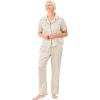 Martha Stewart Silky Sleepwear for Women | Satin 2-Pc Short Sleeve Notch Collar Top/Capri Pant Pajama Set | Sleek and Soft(Hearts and Dots)