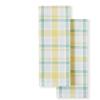 Martha Stewart Valley Plaid Kitchen Towel 2-Pack Set, Indigo, 16″x28″(Yellow)