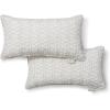 Martha Stewart Vineyard Vines Indoor Outdoor Decorative Pillow 2-Pack Set, UV Fade Resistant, Water Repellent, Printed Garden Design, Green, 18″x18″(Warm Grey)