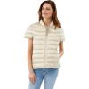 Martha Stewart Womens Puffy Down Vest, Lightweight Casual Short Sleeve Vest Jacket, Quilted Outerwear with Pockets(Oat)