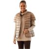 Martha Stewart Womens Puffy Down Vest, Lightweight Casual Short Sleeve Vest Jacket, Quilted Outerwear with Pockets(Pale Gold)