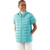Martha Stewart Womens Puffy Down Vest, Lightweight Casual Short Sleeve Vest Jacket, Quilted Outerwear with Pockets(Turq Blue)