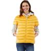 Martha Stewart Womens Puffy Down Vest, Lightweight Casual Short Sleeve Vest Jacket, Quilted Outerwear with Pockets(Yellow)