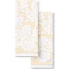 Martha Stewart Woodland Harvest Jacquard Leaves Kitchen Towel 2-Pack Set, 100% Cotton with Absorbent Honeycomb Texture, Decorative Kitchen Towels, Green, 16″X28″(Yellow)