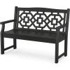 Martha Stewart by POLYWOOD® Chinoiserie 48” Garden Bench in White(Black)
