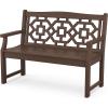 Martha Stewart by POLYWOOD® Chinoiserie 48” Garden Bench in White(Mahogany)