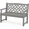 Martha Stewart by POLYWOOD® Chinoiserie 48” Garden Bench in White(Slate Grey)