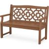 Martha Stewart by POLYWOOD® Chinoiserie 48” Garden Bench in White(Teak)
