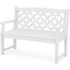 Martha Stewart by POLYWOOD® Chinoiserie 48” Garden Bench in White(White)