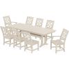 Martha Stewart by POLYWOOD® Chinoiserie 9-Piece Farmhouse Dining Set with Trestle Legs in Sand(Sand)