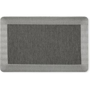 MARTHA STEWART Mira Modern Heathered Solid Anti-Fatigue Air-Infused Kitchen Mat, Navy Blue, 19.6″x32″(Black)