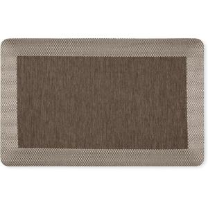 MARTHA STEWART Mira Modern Heathered Solid Anti-Fatigue Air-Infused Kitchen Mat, Navy Blue, 19.6″x32″(Brown)