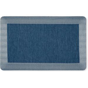 MARTHA STEWART Mira Modern Heathered Solid Anti-Fatigue Air-Infused Kitchen Mat, Navy Blue, 19.6″x32″(Navy Blue)
