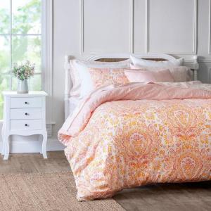 MARTHA STEWART Natalie King Size Duvet, 3 Piece Set-1 Duvet Cover, 2 Pillow Shams, Crinkle Velvet Texture, Soft & Royal, Machine Wash, 104″x92″ with Button Closure, Champagne(Orange)