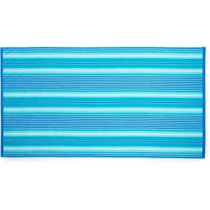 Martha Stewart Egyptian Cotton Bath Towels Set – 6 Piece, 2 Bath Towels – 2 Hand Towels – 2 Washcloths, Absorbent Bathroom Towels, Bathroom Essentials, Butter(Blue & White)