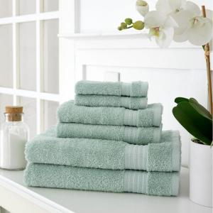 Martha Stewart Egyptian Cotton Bath Towels Set – 6 Piece, 2 Bath Towels – 2 Hand Towels – 2 Washcloths, Absorbent Bathroom Towels, Bathroom Essentials, Butter(Sage)