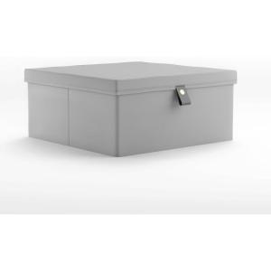 Martha Stewart Essential Collapsible Stackable Decorative Home Storage Organization With Lidded Tops, Lidded Storage Organizer, Bedford Floral(Grey)