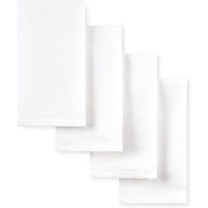 Martha Stewart Honeycomb Modern Farmhouse Napkin 4-Pack Set, Blue, 19″x19″(White)