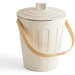 Martha Stewart Indoor Compost Bin | Countertop Composting Bucket for Kitchen | .7 Gallon Capacity | Includes Filter | Plant Based Materials | Sage Green(Linen White)