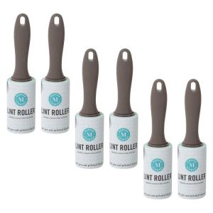 Martha Stewart Lint Rollers, Gingham Pattern, 120 Sheets Per Roll, 6 Count – Extra Sticky Lint Remover for Clothes, Upholstery & More