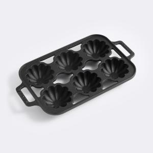 Martha Stewart Martha 6-Cup Heart Shaped Pre-Seasoned Cast Iron Mold Pan(Black)