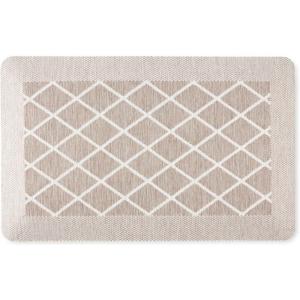 Martha Stewart Miles Modern Diamond Anti-Fatigue Air-Infused Kitchen Mat, Spice Red, 19.6″x32″(Coffee Brown)