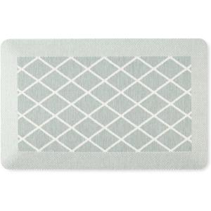 Martha Stewart Miles Modern Diamond Anti-Fatigue Air-Infused Kitchen Mat, Spice Red, 19.6″x32″(Mint Green)