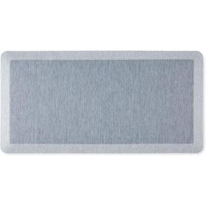 Martha Stewart Mira Modern Heathered Anti-Fatigue Air-Infused Kitchen Mat, Coffee Brown, 19.6″x32″(Blue)