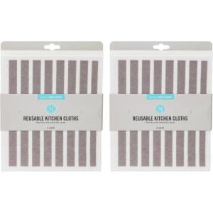 Martha Stewart Swedish Kitchen Absorbent Sponge Dish Cloths, Polka Dots, 8 Count(Grey Stripes)