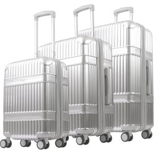 Martha Stewart The Bedford 22 Inch Carry On Luggage, Hardshell Rolling Suitcase with Spinner Wheels, Silver(Silver)