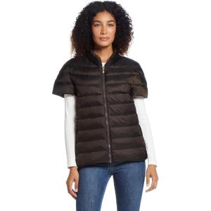 Martha Stewart Womens Puffy Down Vest, Lightweight Casual Short Sleeve Vest Jacket, Quilted Outerwear with Pockets(Coco Bean)