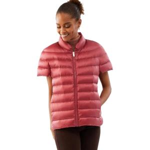Martha Stewart Womens Puffy Down Vest, Lightweight Casual Short Sleeve Vest Jacket, Quilted Outerwear with Pockets(Terracotta)