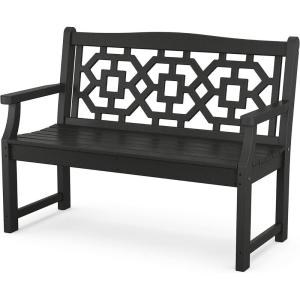 Martha Stewart by POLYWOOD® Chinoiserie 48” Garden Bench in White(Black)