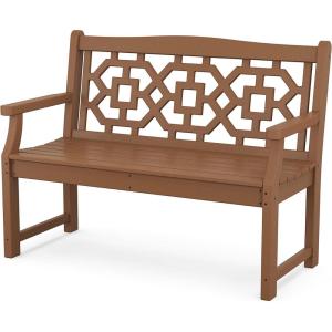 Martha Stewart by POLYWOOD® Chinoiserie 48” Garden Bench in White(Teak)