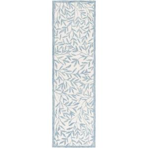 Martha Stewart x SAFAVIEH Area Rug Collection – 5′ x 8′, Green, Handmade Wool, Ideal for Living Room, Bedroom, Office, Dining Space (MSR3527Y)(Ivory/Blue)