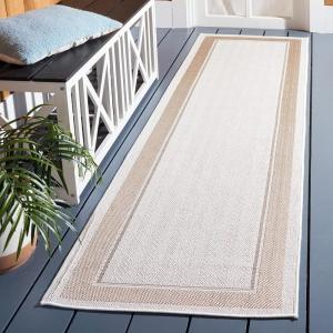 Martha Stewart x SAFAVIEH Outdoor Area Rug Collection – 5’5″ x 7’7″, Ivory & Beige, Weather Resistant & Washable, Ideal for Patio, Backyard, Mudroom, Deck, Dining Space (MSRO317B)(Ivory/Beige)