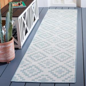 Martha Stewart x SAFAVIEH Outdoor Area Rug Collection – 6’7″ x 8’7″, Ivory & Grey, Weather Resistant & Washable, Ideal for Patio, Backyard, Mudroom, Deck, Dining Space (MSRO307F)(Ivory/Grey)