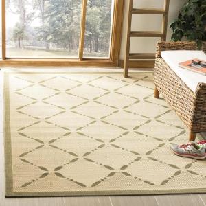 Martha Stewart x SAFAVIEH Outdoor Area Rug Collection – 8′ x 11’2″, Cream & Green, Weather Resistant & Washable, Ideal for Patio, Backyard, Mudroom, Deck, Dining Space (MSR4252-14)(Cream/Green)