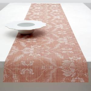 Martha by Martha Stewart | Chilewich Damask Table Runner in Abalone – Easy Care Woven Textile – Indoor/Outdoor – Stain/Fade Resistant – 14″ x 72″(Burnt Coral)