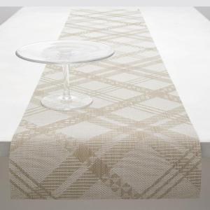 Martha by Martha Stewart | Chilewich Ribbons Table Runner in Wheat – Easy Care Woven Textile – Indoor/Outdoor – Stain/Fade Resistant – 14″ x 72″(Flax)