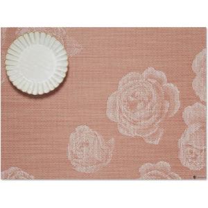Martha by Martha Stewart | Chilewich Rosette Placemats in Burnt Coral – Set of 4 – Easy Care Woven Tabletop Textiles – Indoor/Outdoor – 18.5″ x 13.5″ Rectangle(Burnt Coral)