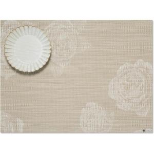 Martha by Martha Stewart | Chilewich Rosette Placemats in Burnt Coral – Set of 4 – Easy Care Woven Tabletop Textiles – Indoor/Outdoor – 18.5″ x 13.5″ Rectangle(Flax)